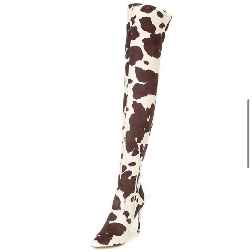 Steve Madden VAVA Cow Print Over-the-Knee Boots - Picture 3 of 3